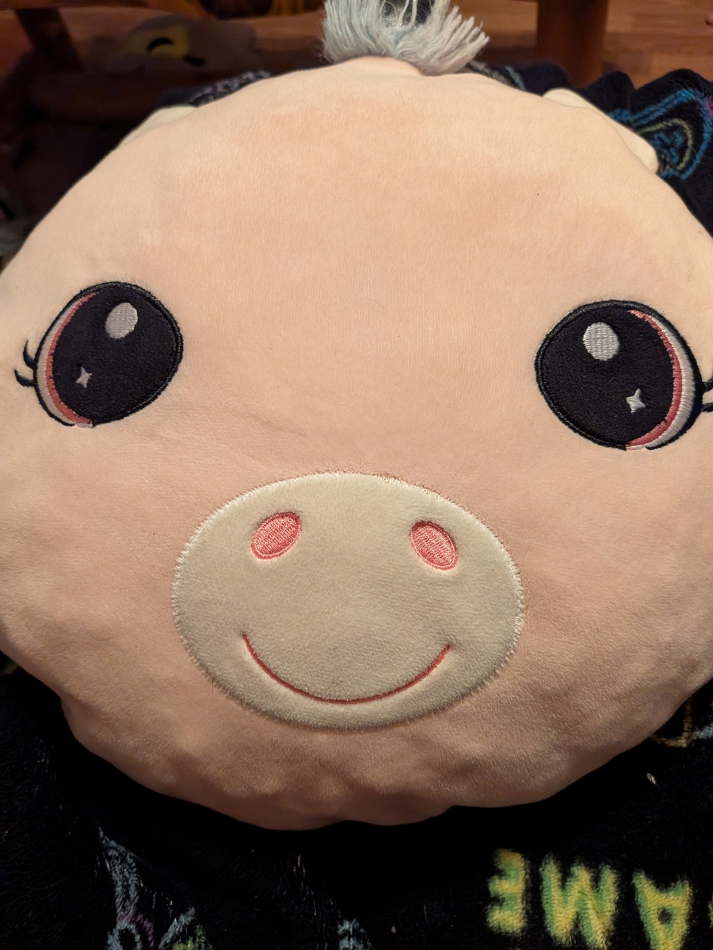 Plush Pink Pig Face Kids Cushion - Soft Decorative Pillow